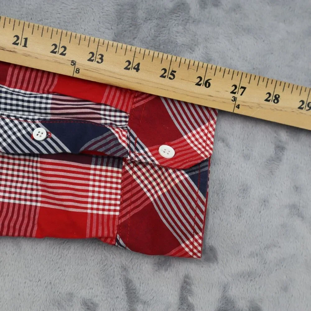 Rocksmith Shirt Men 3XL Red Black Plaid Long Sleeve Button Up Collared Color Blk